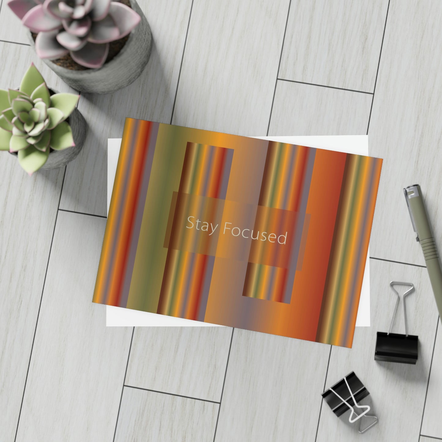 Art Greeting Postcard  Horizontal (10, 30, and 50pcs) Stay Focused - Design No.1700