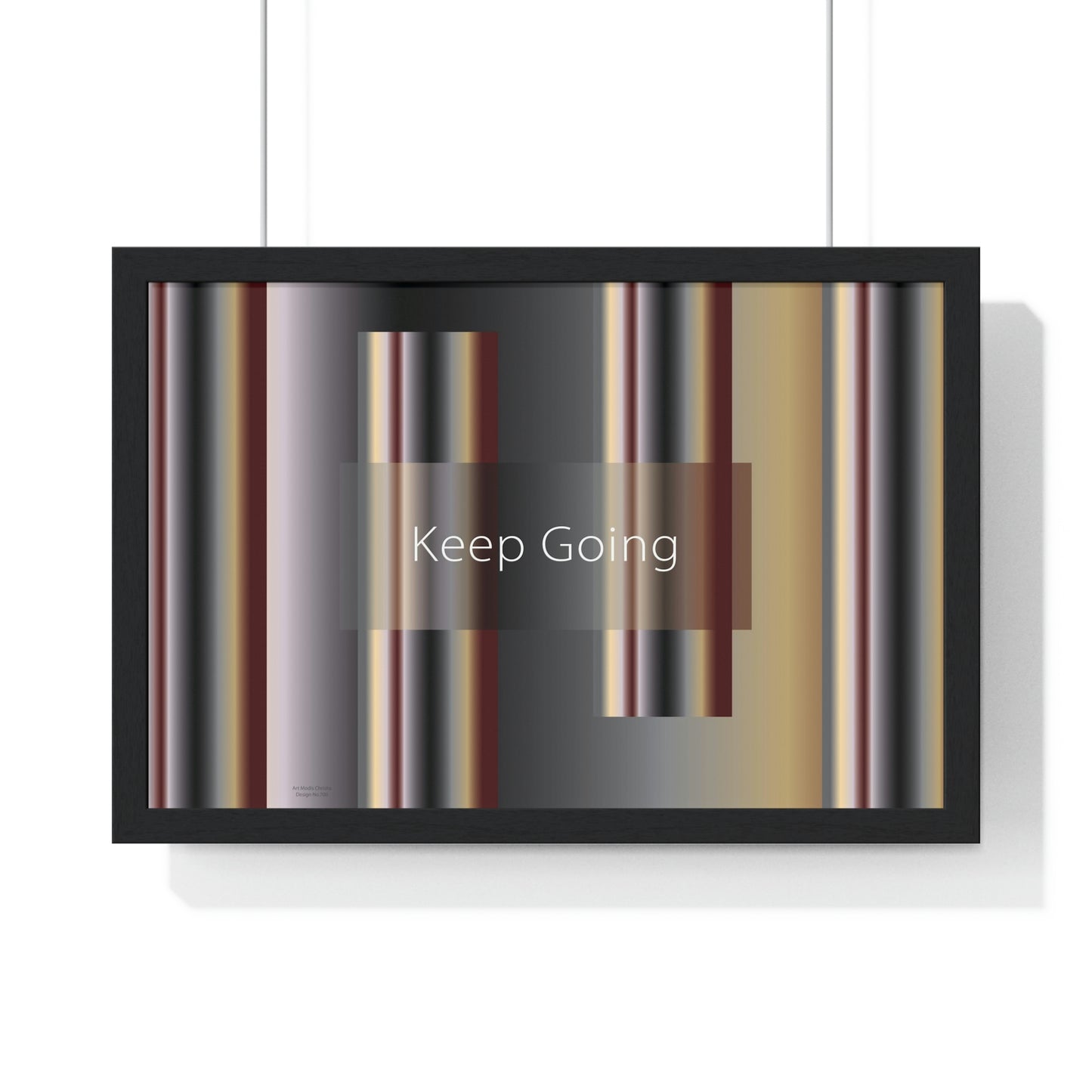 Premium Framed Horizontal Poster, 18“ × 12“ Keep Going - Design No.700