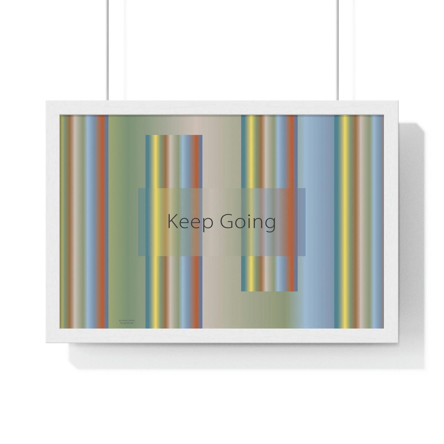 Premium Framed Horizontal Poster, 18“ × 12“ Keep Going - Design No.200