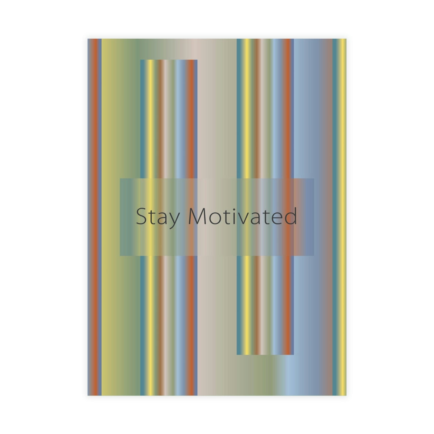 Unfolded Greeting Cards Vertical (10, 30, and 50pcs) Stay Motivated - Design No.200