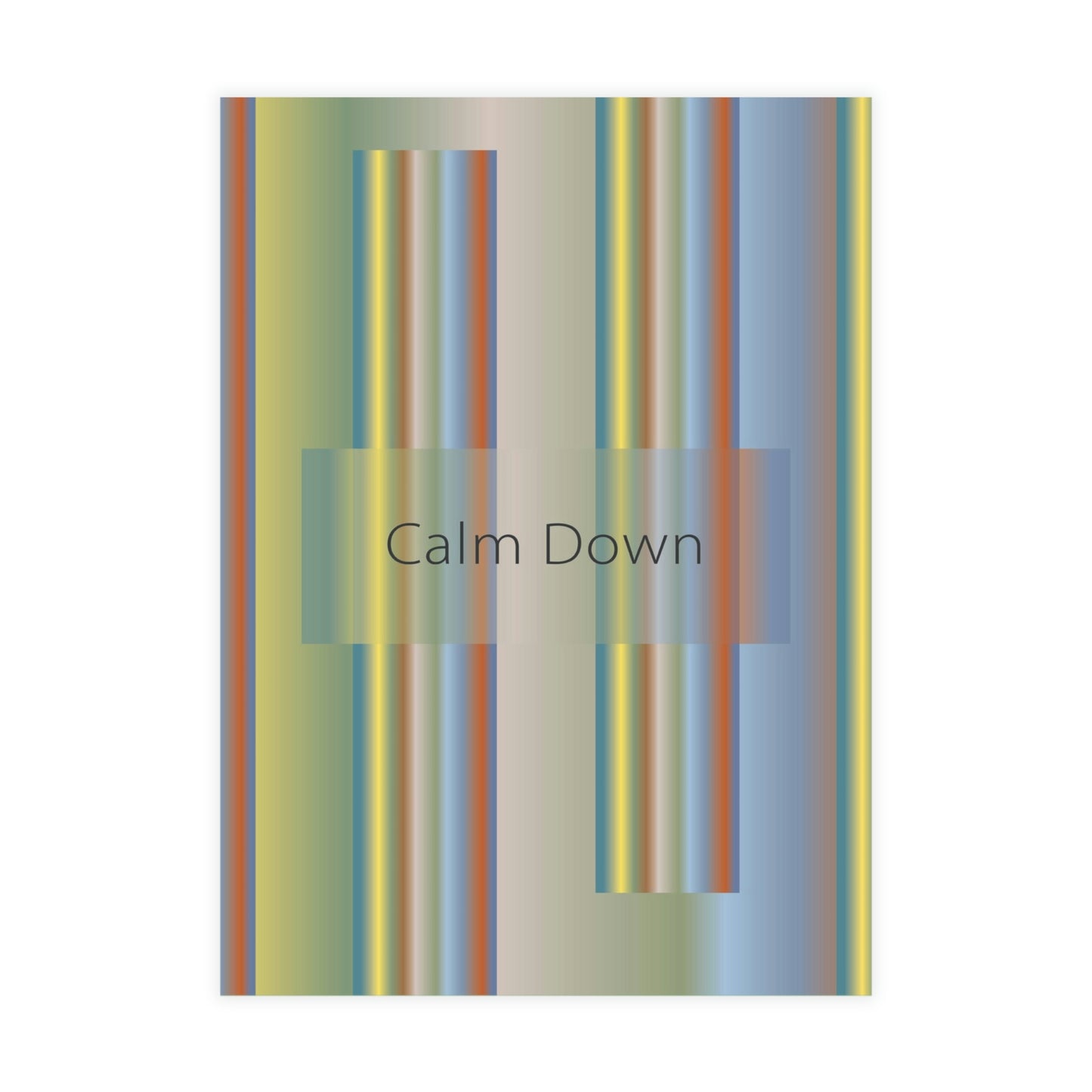 Unfolded Greeting Cards Vertical (10, 30, and 50pcs) Calm Down - Design No.200