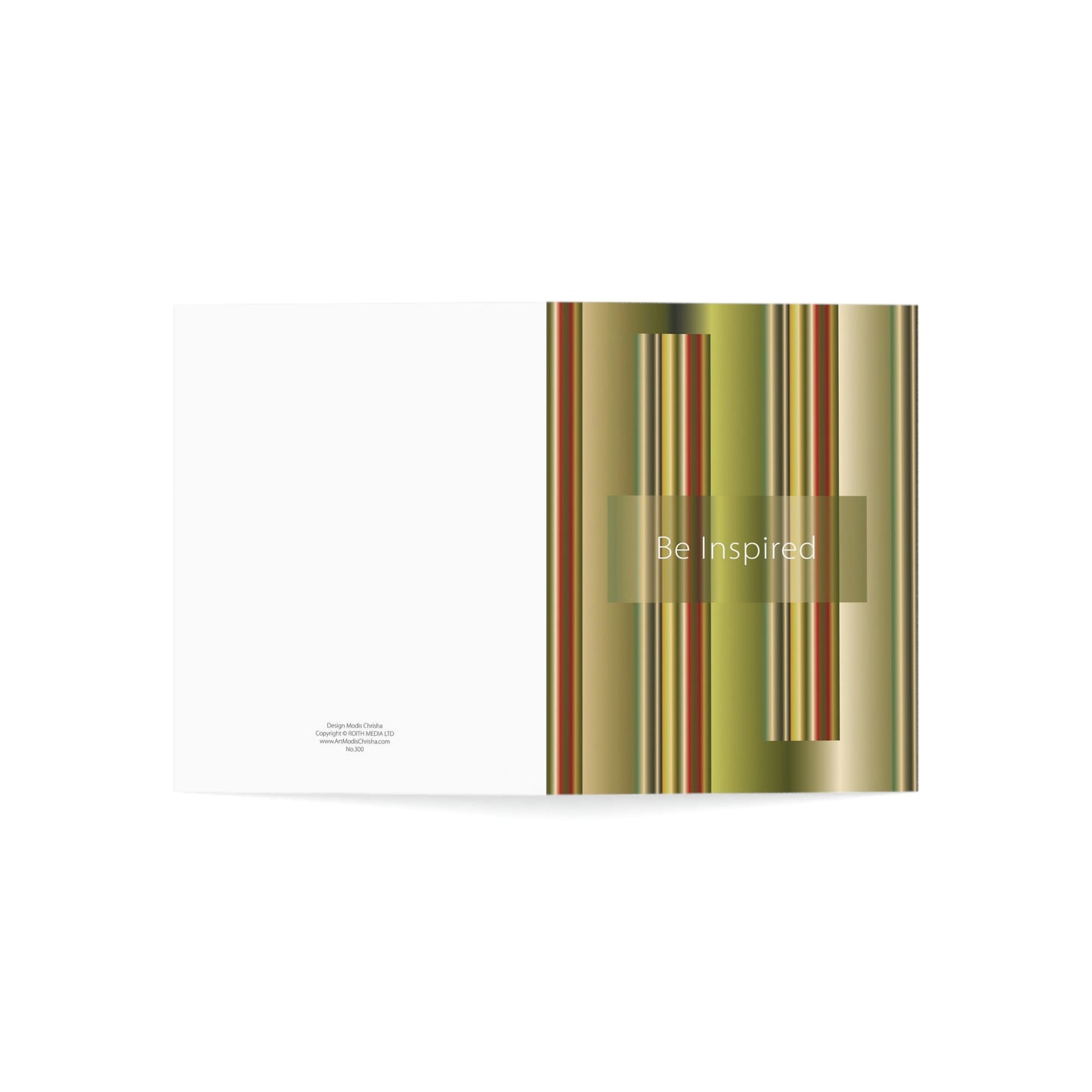 Folded Greeting Cards Vertical (1, 10, 30, and 50pcs) Be Inspired - Design No.300