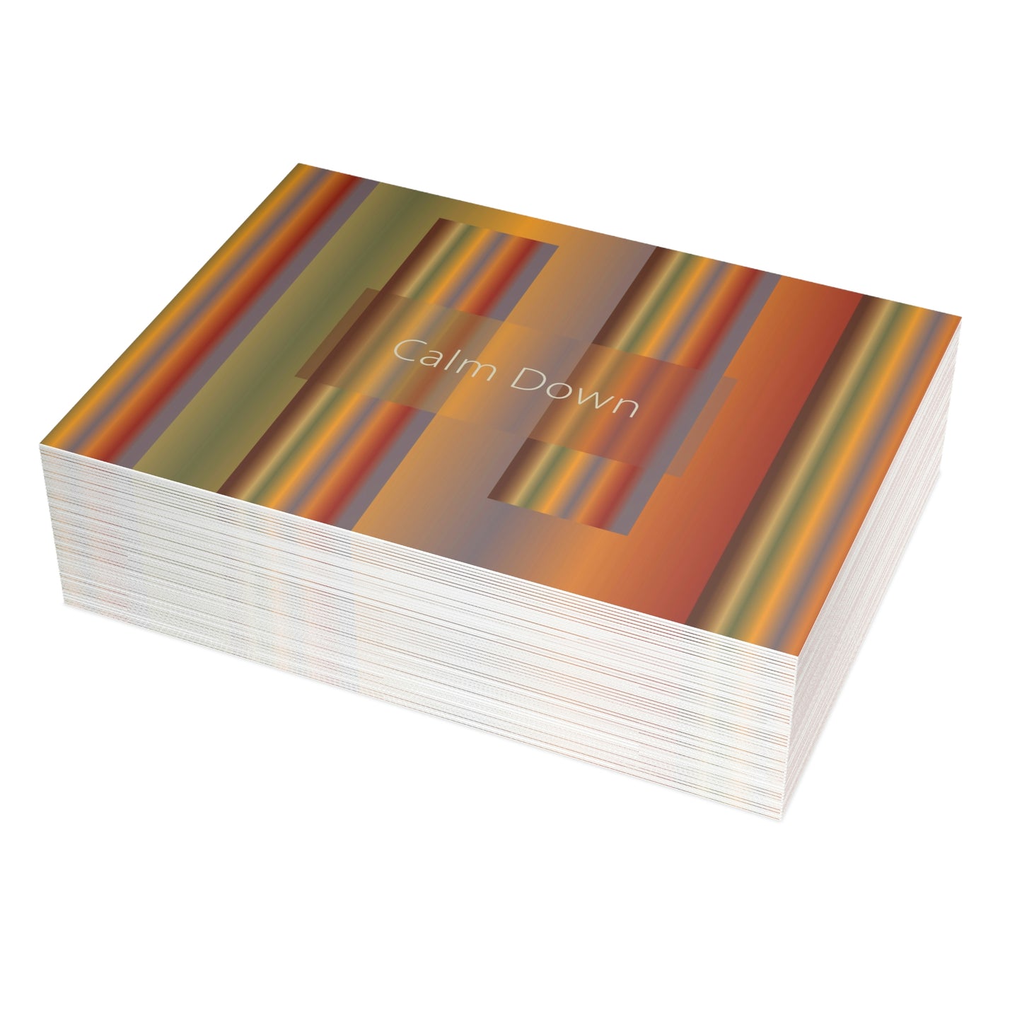 Unfolded Greeting Cards Horizontal (10, 30, and 50pcs) Calm Down - Design No.1700
