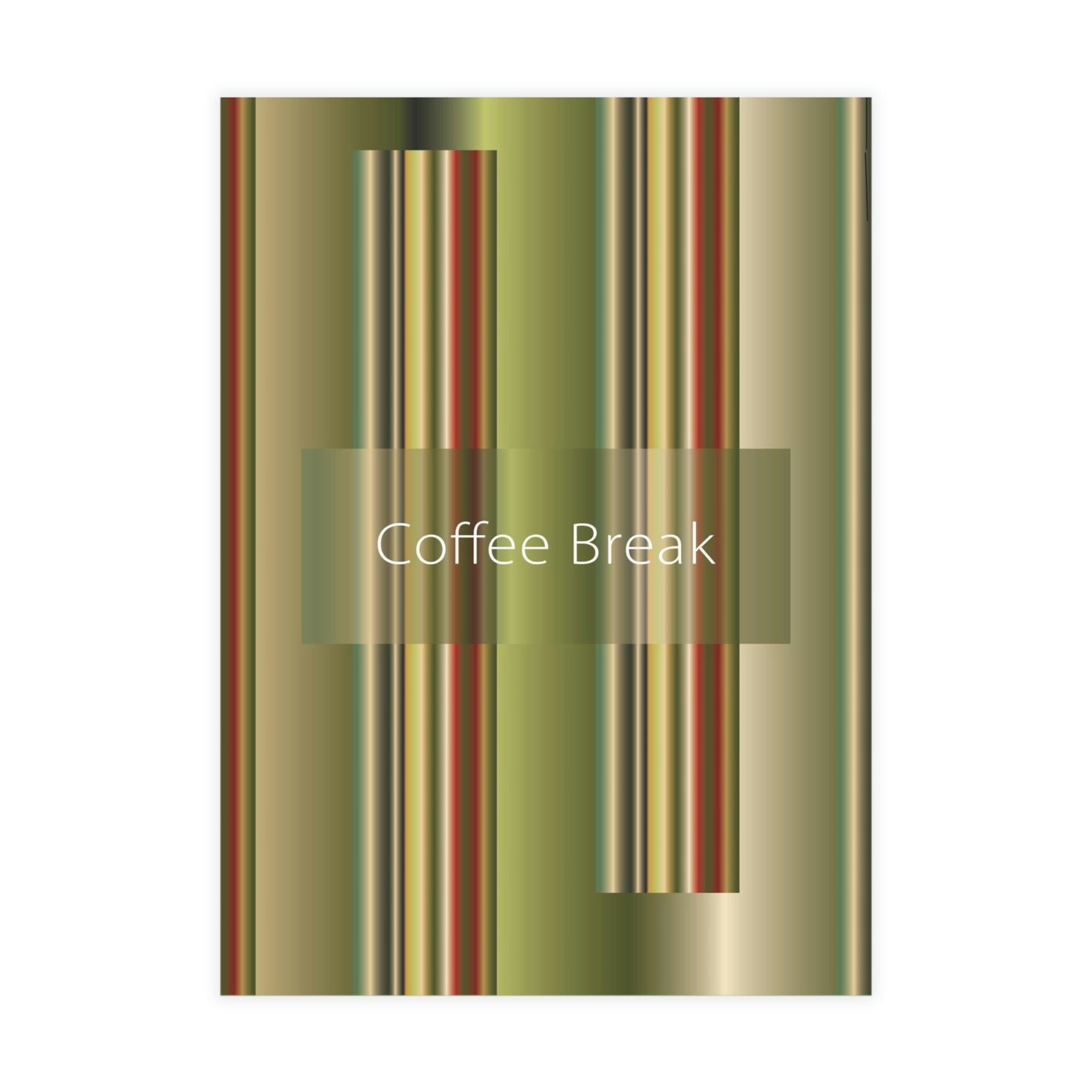 Unfolded Greeting Cards Vertical(10, 30, and 50pcs) Coffee Break - Design No.300