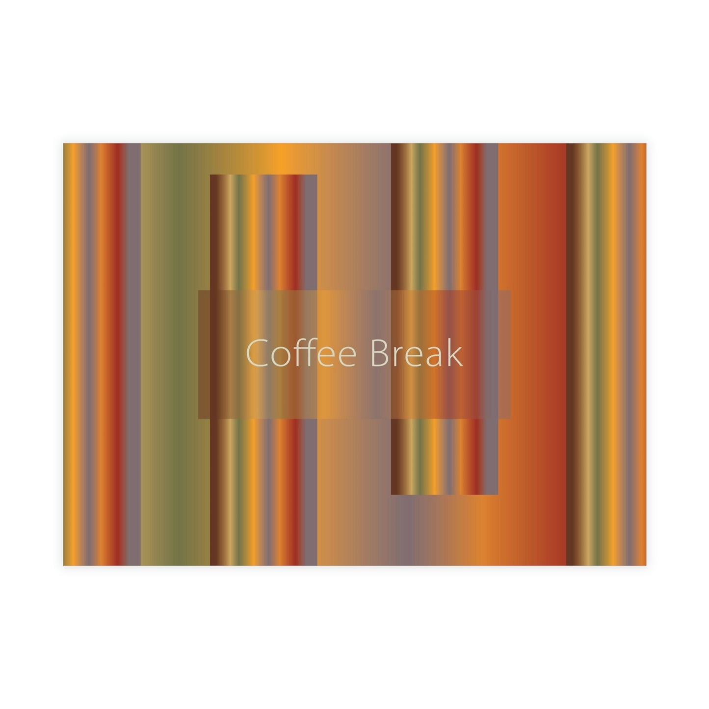 Art Greeting Postcard  Horizontal (10, 30, and 50pcs) Coffee Break - Design No.1700