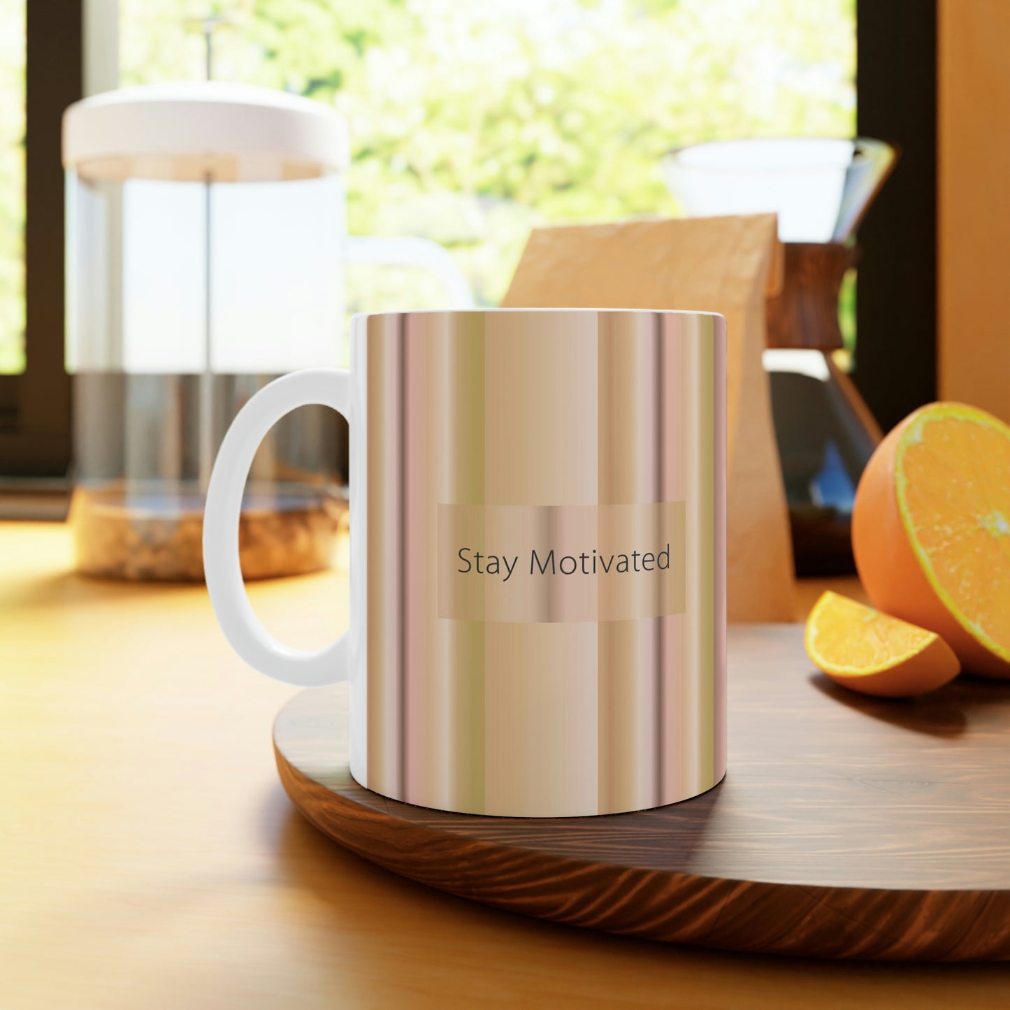 Ceramic Mug 11oz, Stay Motivated - Design No.100