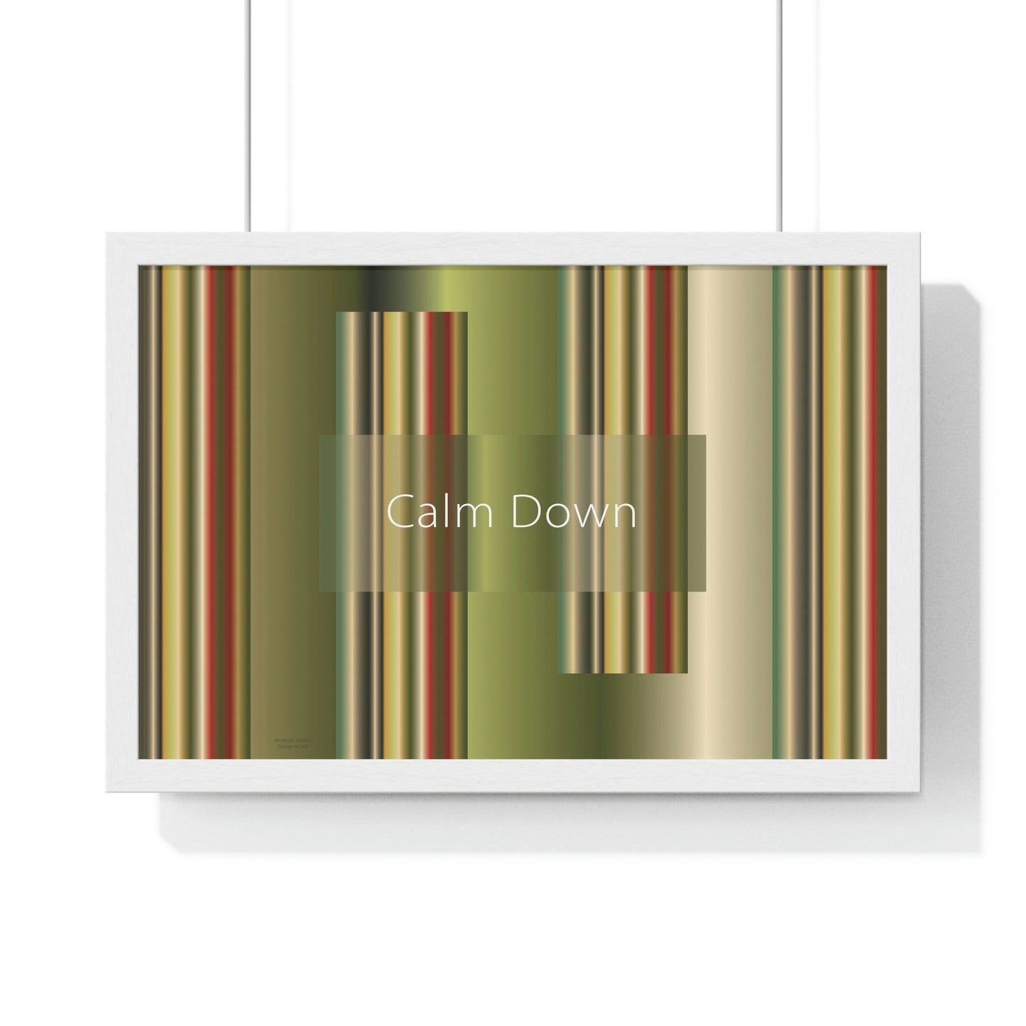 Premium Framed Horizontal Poster, 18“ × 12“ Calm Down - Design No.300