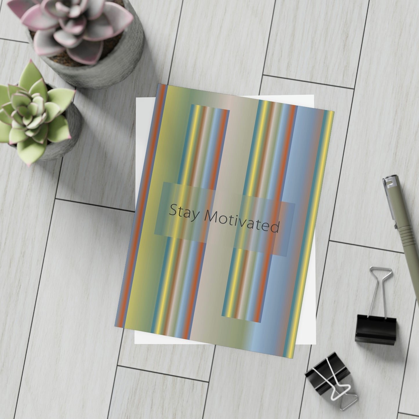 Art Greeting Postcard  Vertical (10, 30, and 50pcs) Stay Motivated - Design No.200