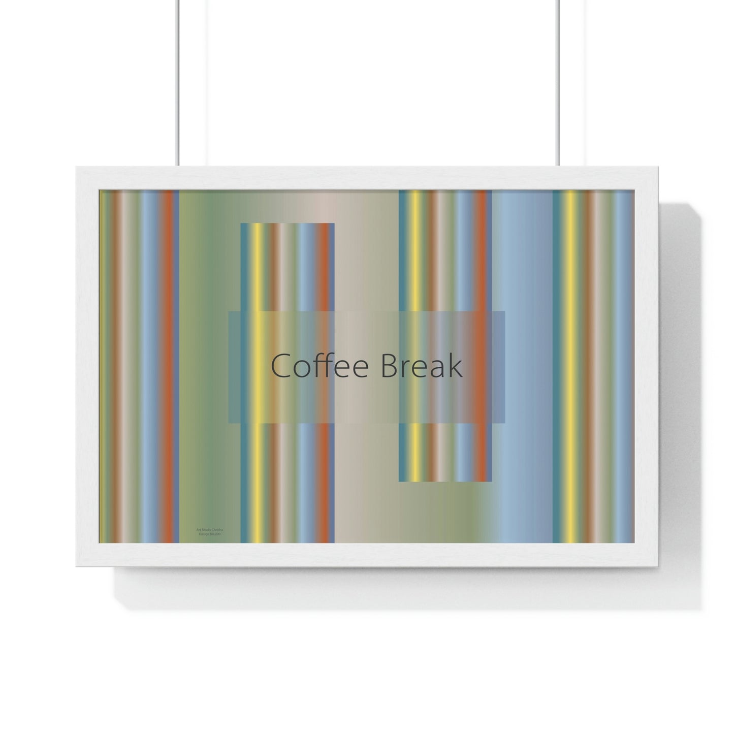 Premium Framed Horizontal Poster, 18“ × 12“ Coffee Break - Design No.200
