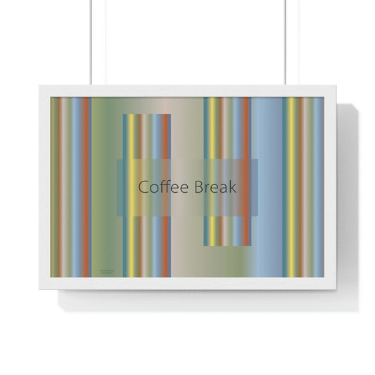 Premium Framed Horizontal Poster, 18“ × 12“ Coffee Break - Design No.200