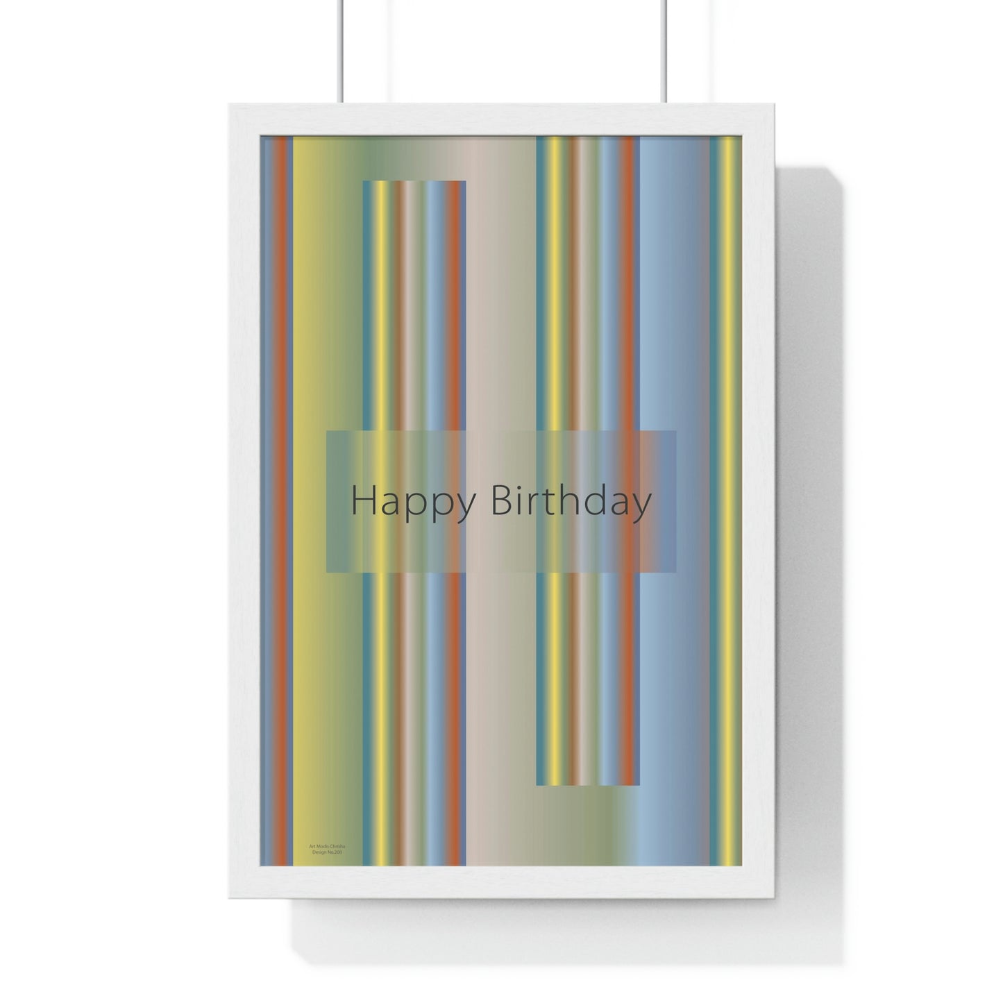 Premium Framed Vertical Poster 12″ × 18″ Happy Birthday - Design No.200