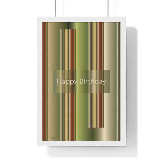 Premium Framed Vertical Poster 12″ × 18″ Happy Birthday - Design No.300