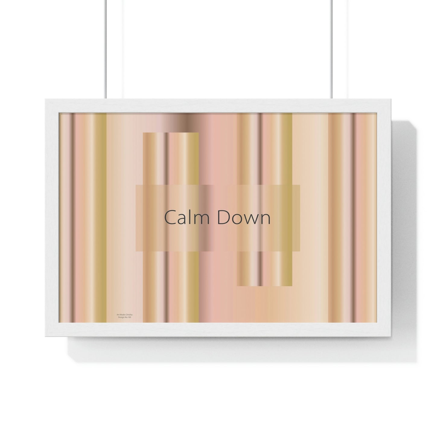 Premium Framed Horizontal Poster, 18“ × 12“ Calm Down - Design No.100