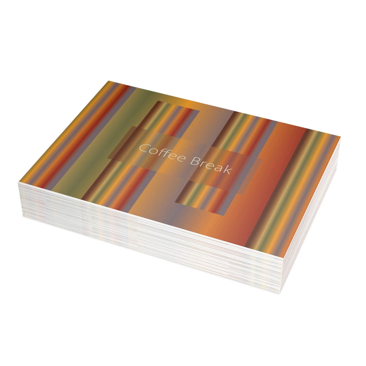 Unfolded Greeting Cards Horizontal (10, 30, and 50pcs) Coffee Break - Design No.1700