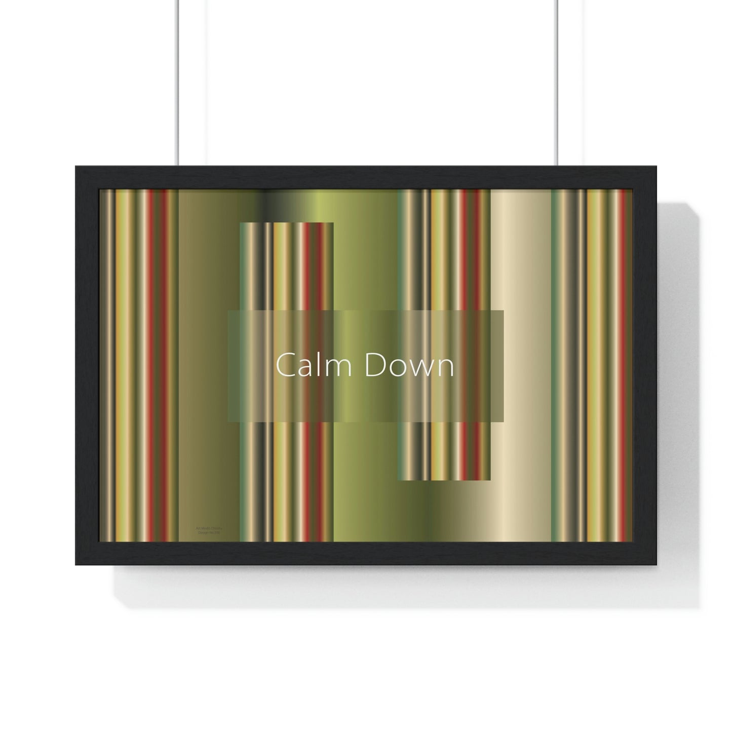 Premium Framed Horizontal Poster, 18“ × 12“ Calm Down - Design No.300