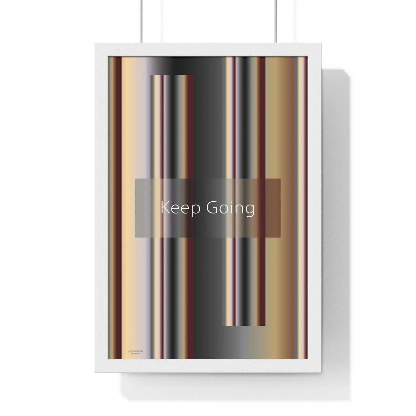 Premium Framed Vertical Poster 12″ × 18″ Keep Going - Design No.700