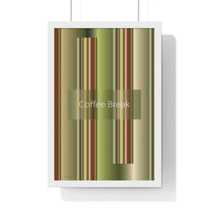 Premium Framed Vertical Poster 12″ × 18″ Coffee Break - Design No.300