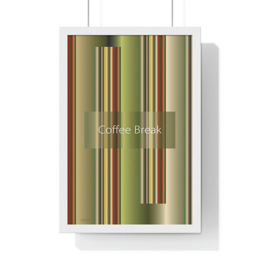 Premium Framed Vertical Poster 12″ × 18″ Coffee Break - Design No.300