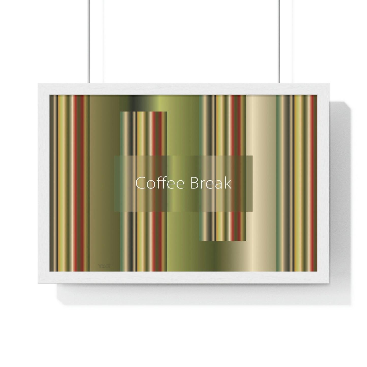 Premium Framed Horizontal Poster, 18“ × 12“ Coffee Break - Design No.300