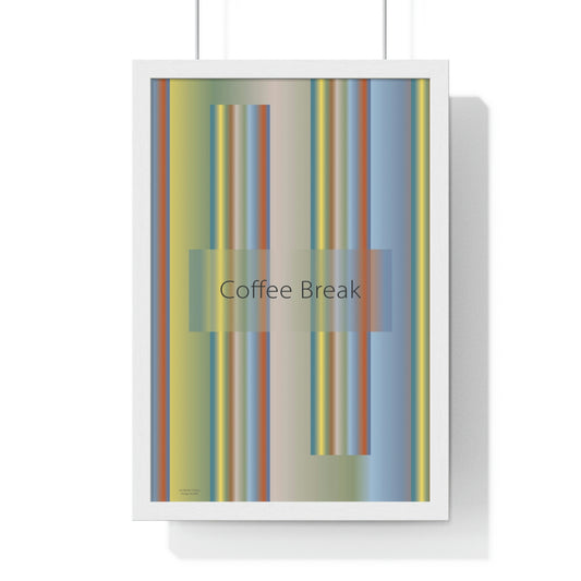 Premium Framed Vertical Poster 12″ × 18″ Coffee Break - Design No.200