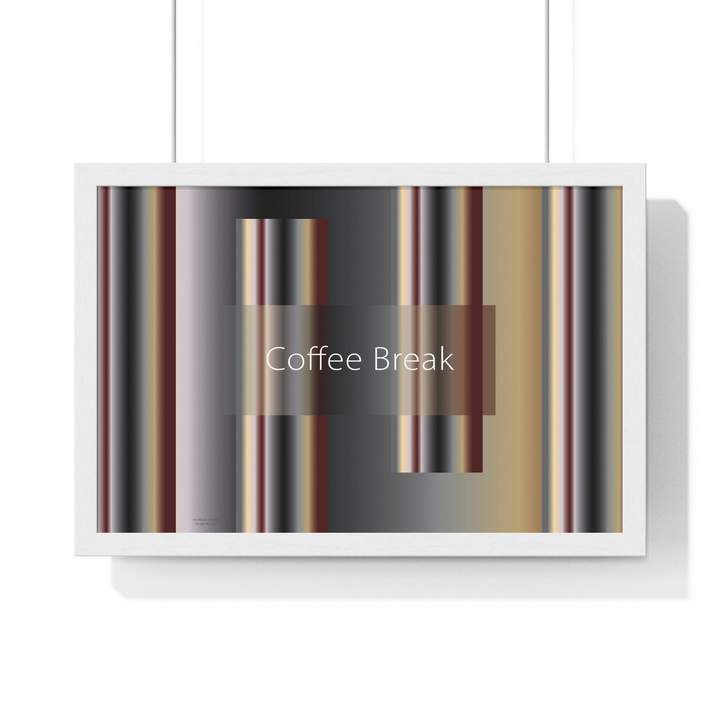 Premium Framed Horizontal Poster, 18“ × 12“ Coffee Break - Design No.700