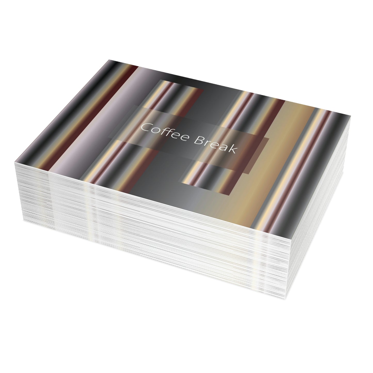 Unfolded Greeting Cards Horizontal (10, 30, and 50pcs) Coffee Break - Design No.700