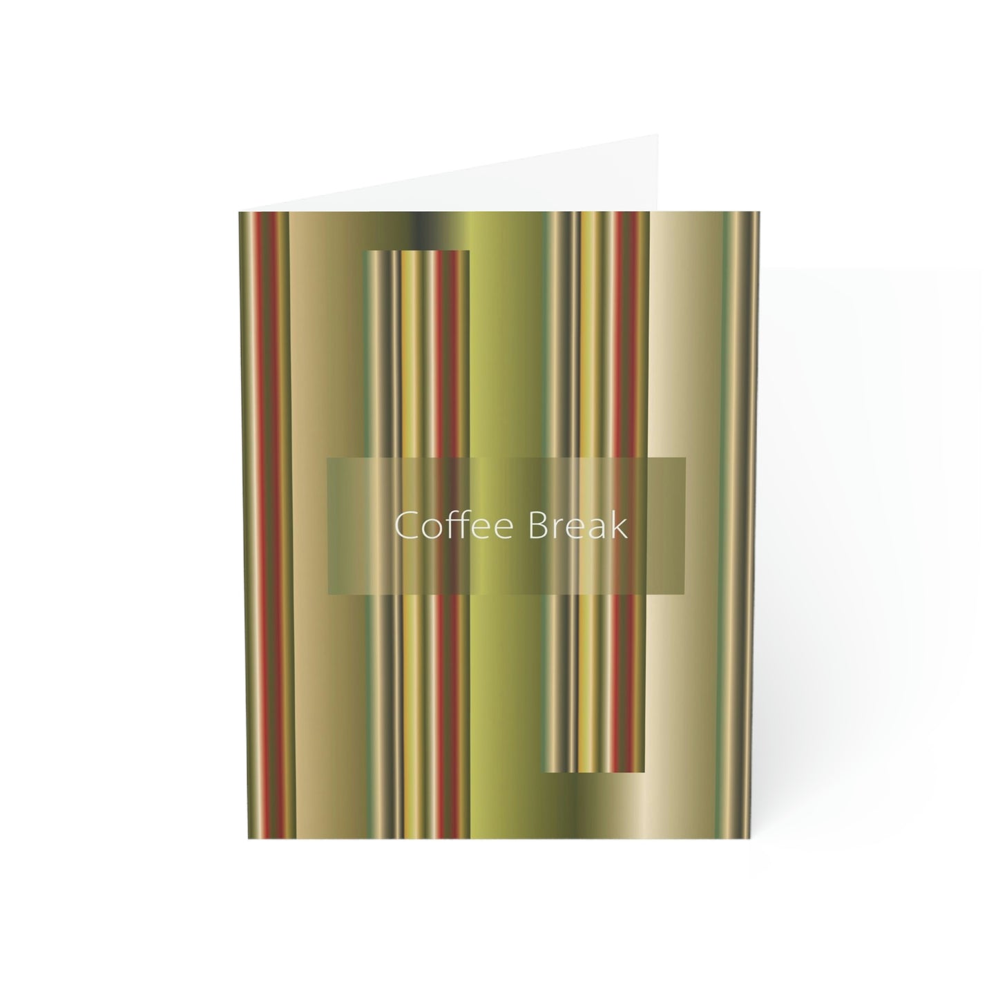 Folded Greeting Cards Vertical (1, 10, 30, and 50pcs) Coffee Break  - Design No.300