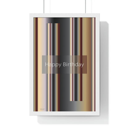 Premium Framed Vertical Poster 12″ × 18″ Happy Birthday - Design No.700