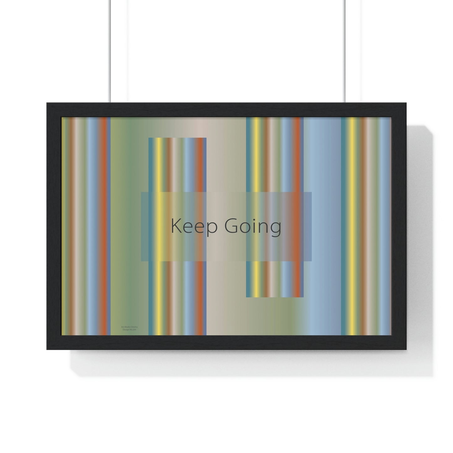 Premium Framed Horizontal Poster, 18“ × 12“ Keep Going - Design No.200