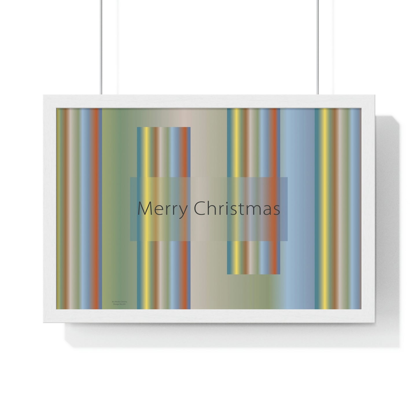 Premium Framed Horizontal Poster, 18“ × 12“ Merry Christmas - Design No.200