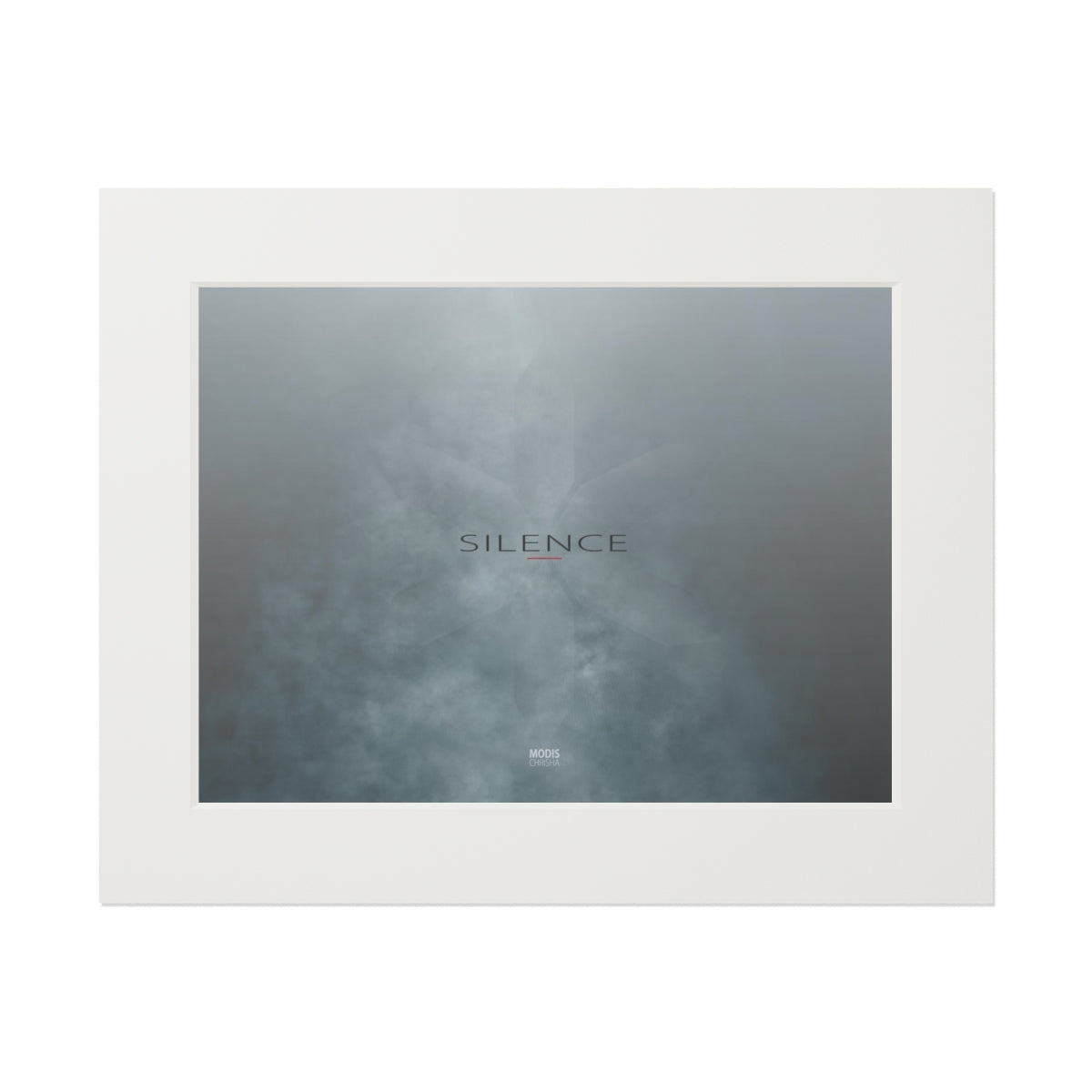 Fine Art Print (Passepartout Paper Vertical Frame) 20″ × 16″ Design 'Silence'