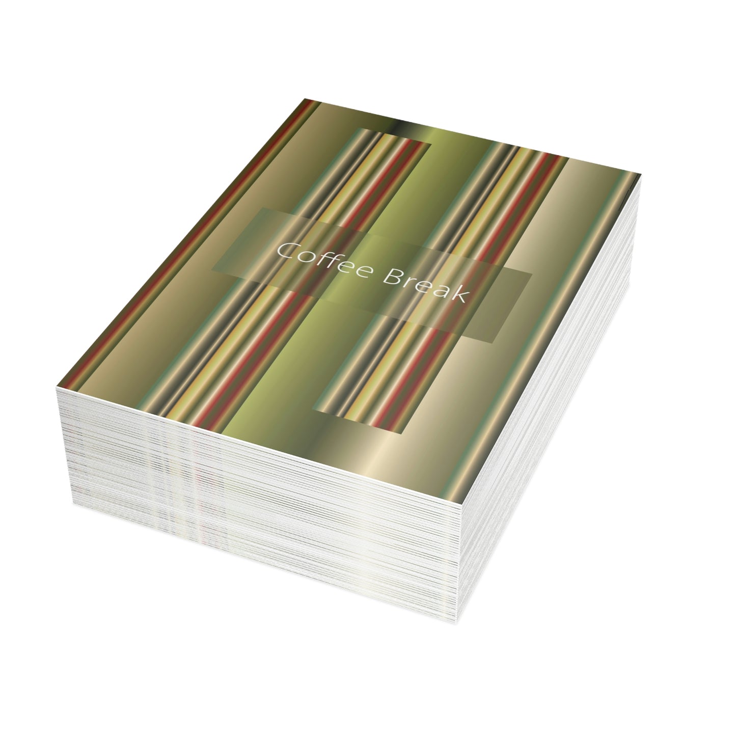 Unfolded Greeting Cards Vertical(10, 30, and 50pcs) Coffee Break - Design No.300