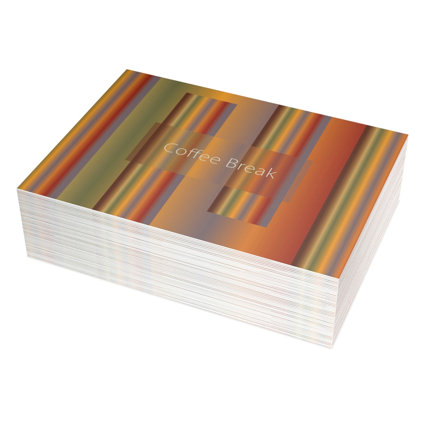 Unfolded Greeting Cards Horizontal (10, 30, and 50pcs) Coffee Break - Design No.1700
