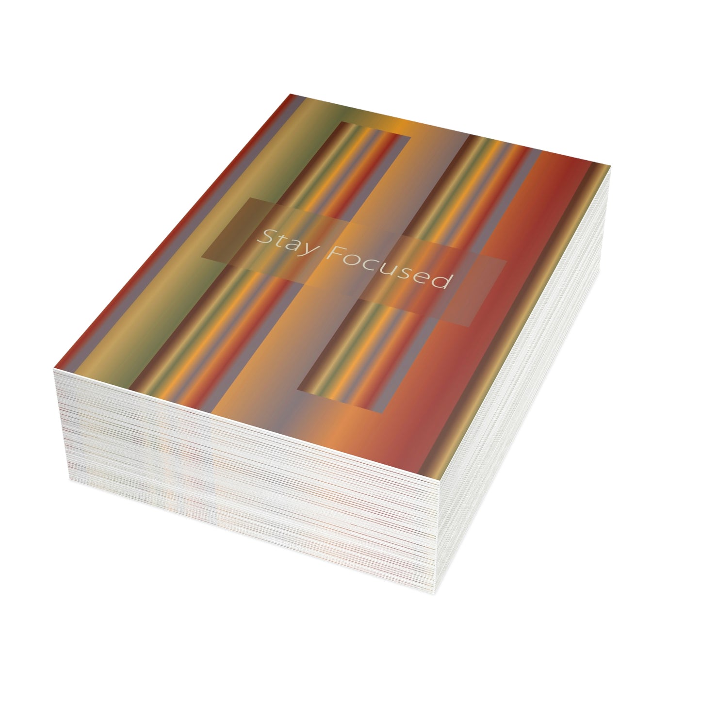 Unfolded Greeting Cards Vertical (10, 30, and 50pcs) Stay Focused - Design No.1700